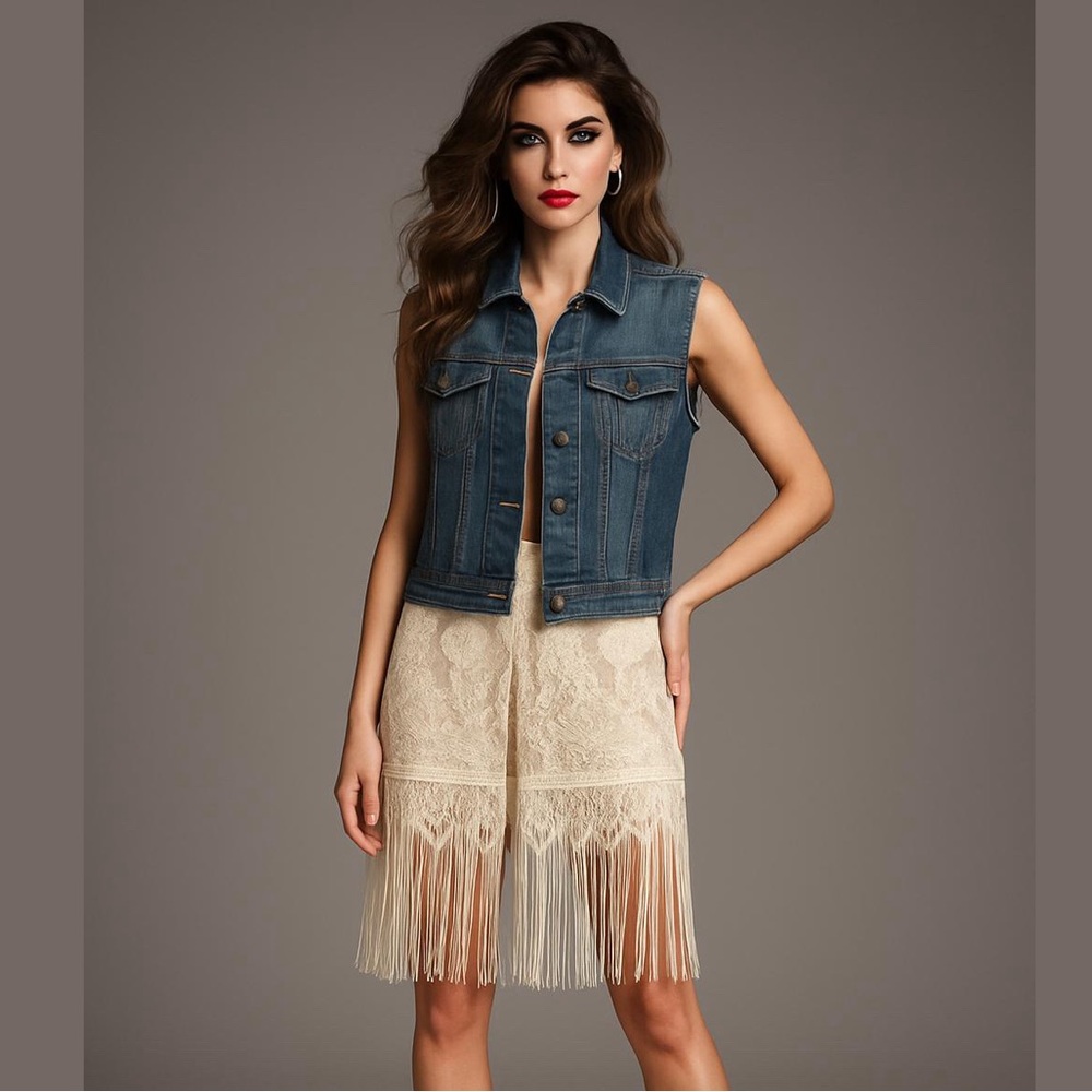 Torrid vest with lace fringe